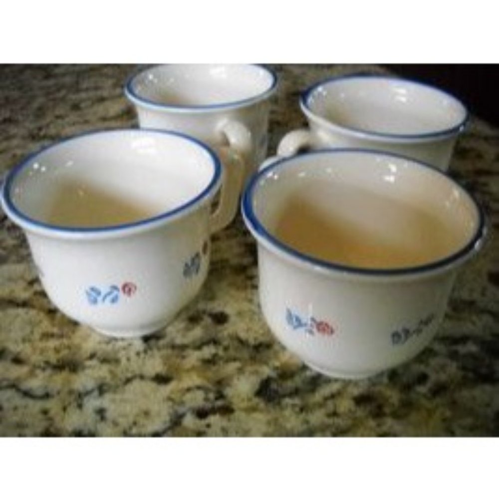 4 PAGNOSSIN Small Flowers Design Ironstone COFFEE CUP Made in Treviso Italy.